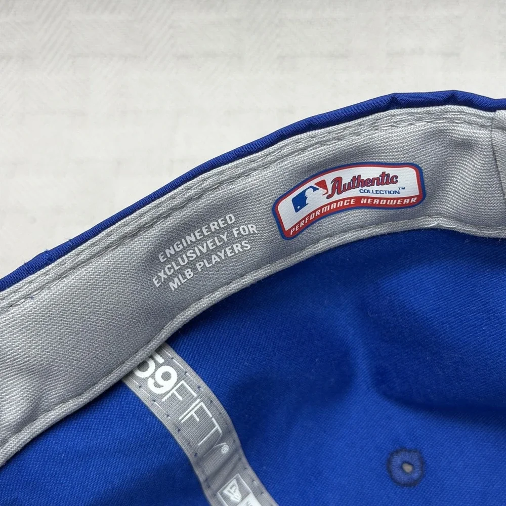 Chicago Cubs Hat Cap‎ Fitted Mens 7 5/8 Blue MLB Baseball New Era 59FIFTY
